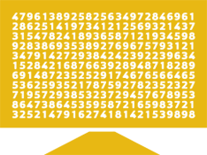 Icon of computer screen with random numbers